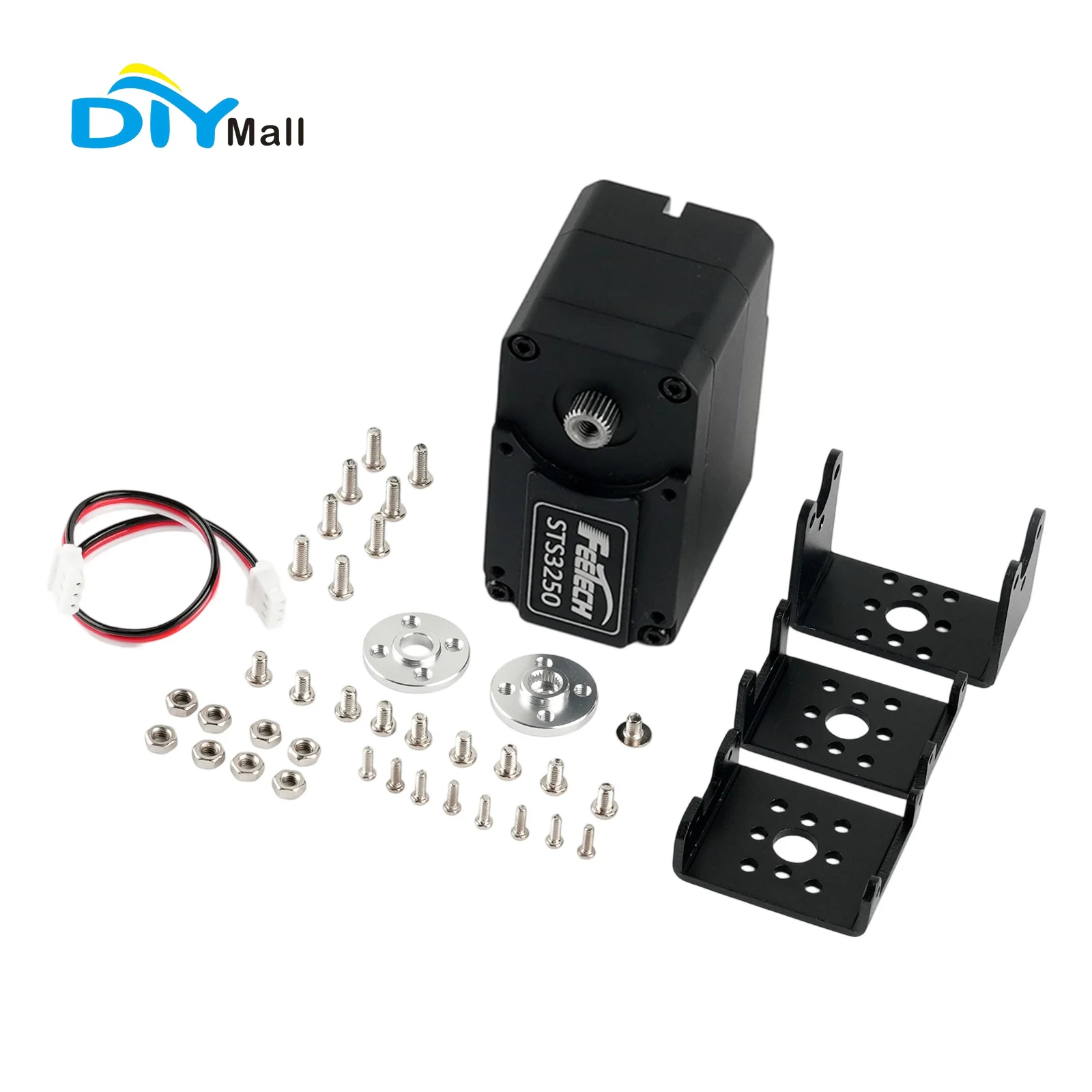 Feetech STS3250 12V 50KG Full Metal Magnetic Encoder Servo Double Shaft TTL 360 Degree Feedback For Robotic Arm