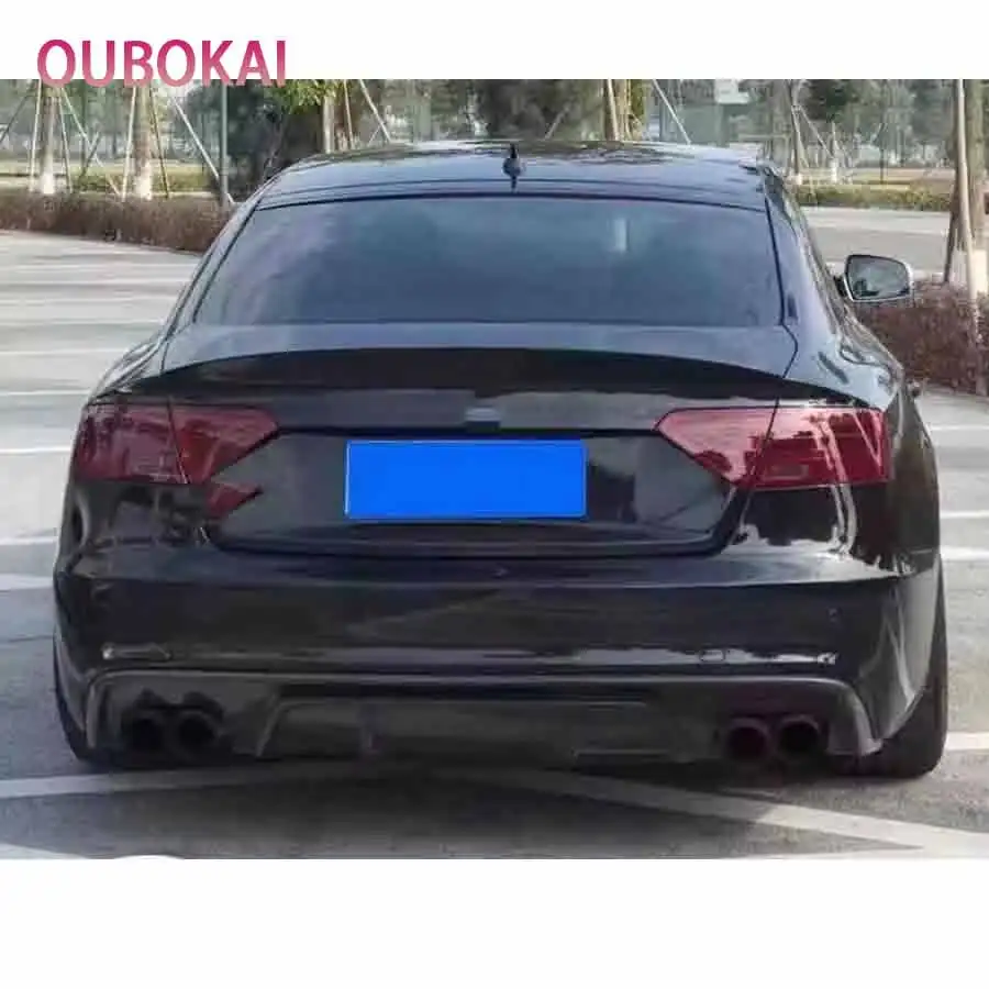 For Audi A5 Coupe 2009-2011 Regular Four-door Carbon Fiber Car Rear Bumper Diffuser Rear Splitters Spoiler Back lip body kit view 6