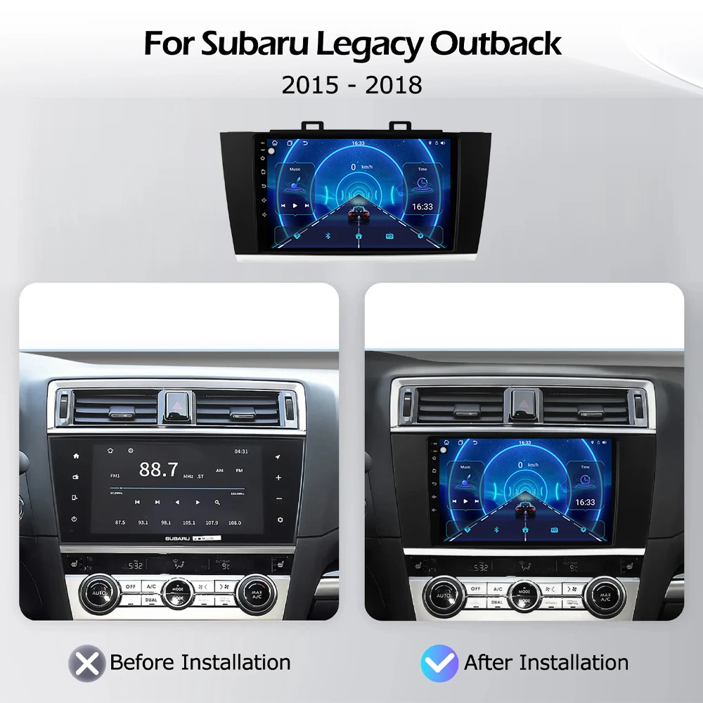 Android 16 For Subaru Outback 5 2014 - 2018 Legacy 6 2014 - 2017 2K QLED Stereo Car Radio Multimedia Video Player GPS 4G CarPlay