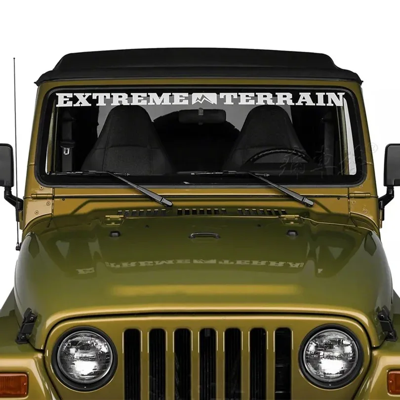 Extreme Terrain Front Winshield Letter Sticker Glass Window Decal Vinyl Wrap for Jeep Wrangler Rubicon TJ JK CJ TJ YK JL XJ