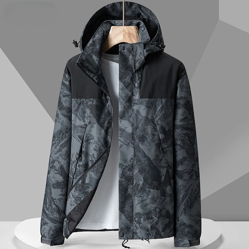 

Autumn Men's Women's Patchwork Mountaineering Jacket Windproof Waterproof Camouflage Streetwear Men Casual Outdoors Hiking Coat