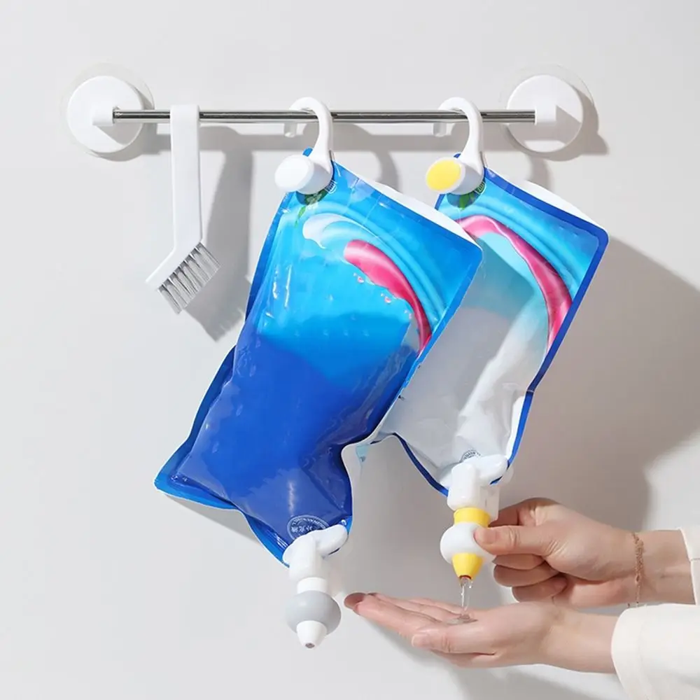 Silicone Bagged Liquid Control Squeezer Upside Down Japanese Style Shampoo Dispensing Pouch Squeezer Labor Saving