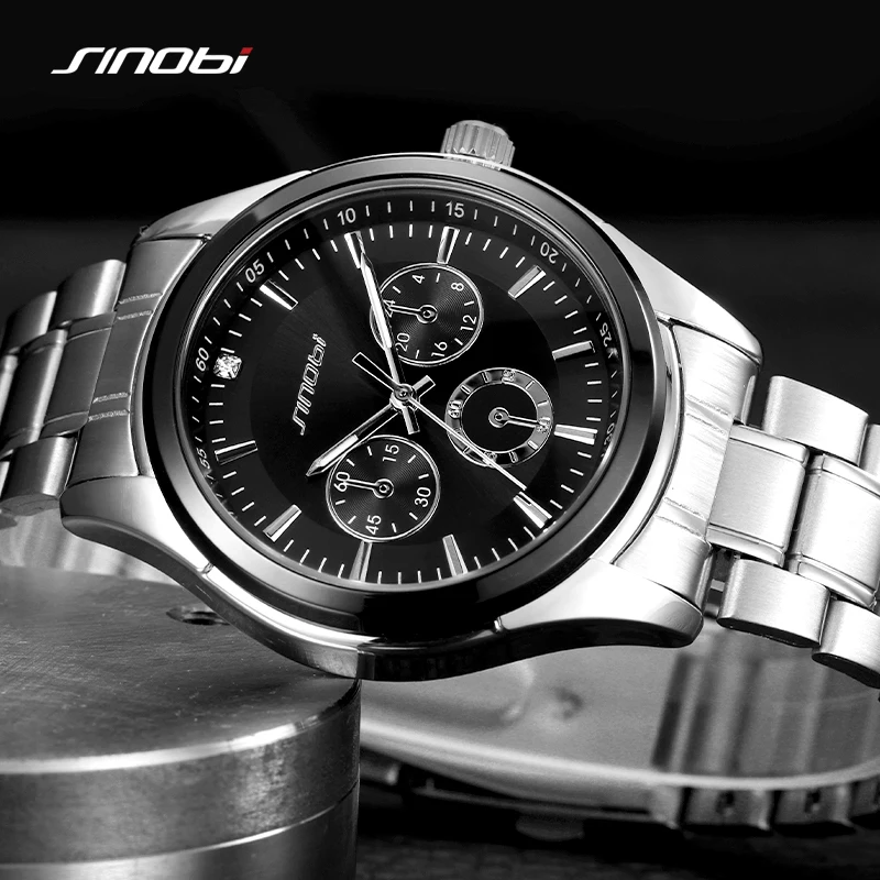 SINOBI Casual Design Men\'s Watches Fashion Design Mans Quartz Wristwatches Top Brand Male Best Gifts Clock Relogio Masculino