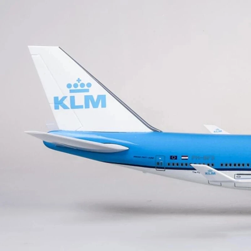 1/157 47CM Airplane Boeing 747 B747 KLM Royal Dutch Airlines Model Light Wheel Diecast Plane Collection Airliner Gift Toys Show