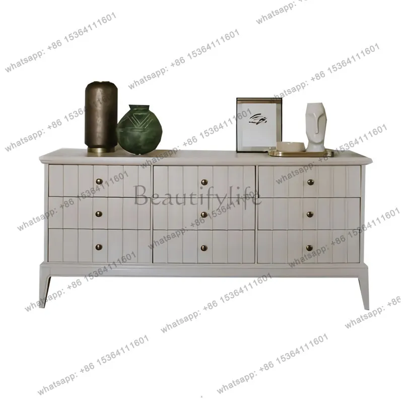 

American light luxury chest solid wood multi-drawer large capacity bedroom storage locker