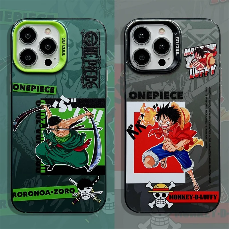 Cute Anime O-One Piece Luffy gear 5 Nika Phone Case For iPhone 15 14 13 12 11 Pro Max Roronoa Zoro Shockproof Bumper Back Cover