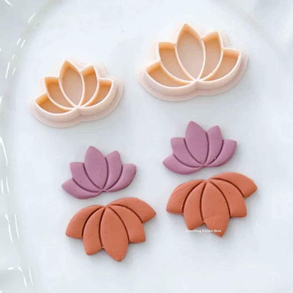 Bohemian Style Geometric Shape Soft Pottery Polymer Clay Cutter Lotus Shaped Clay Molds Earring Jewelry Pendant Cutting Tools