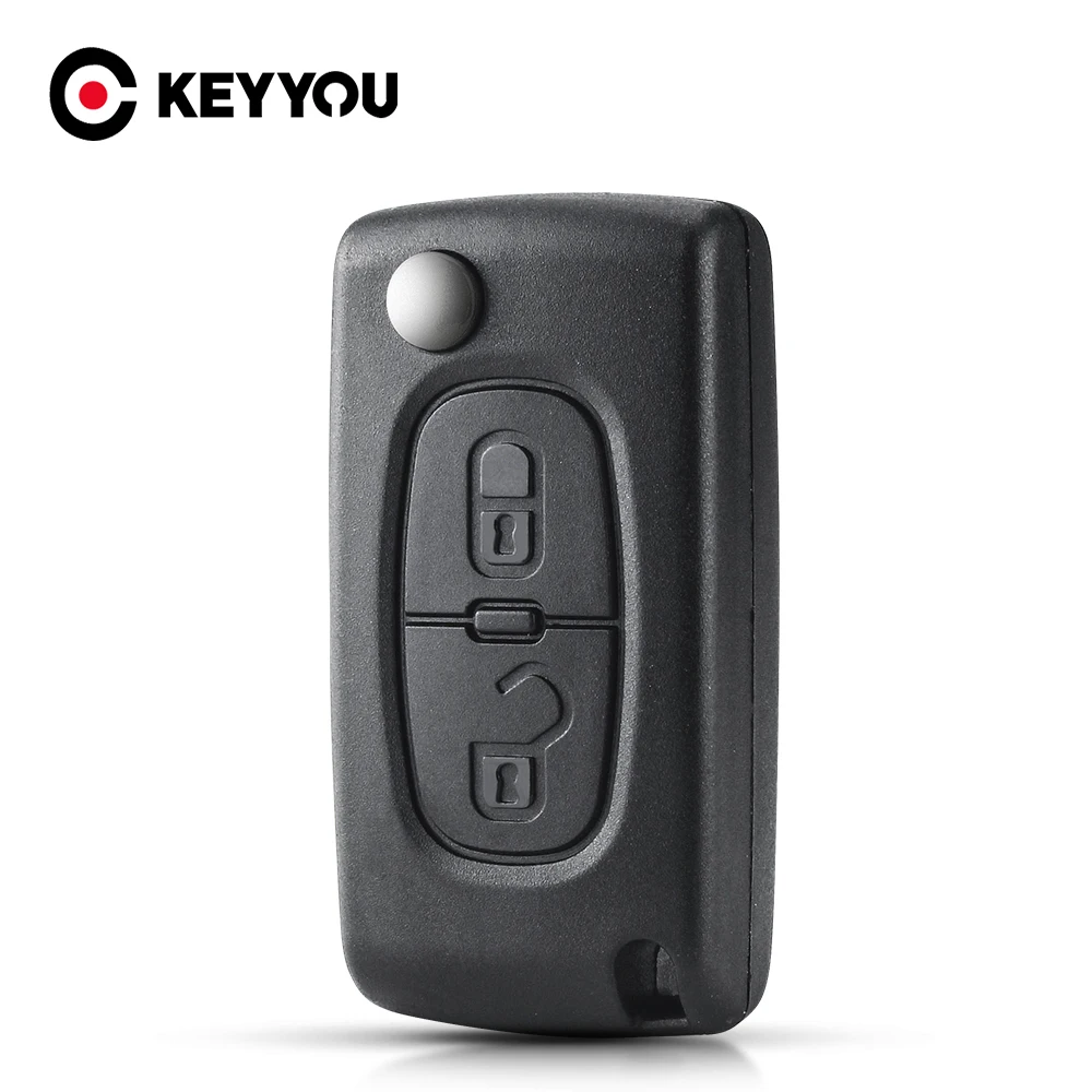 KEYYOU For Citroen Remote Car Key Shell Case For Peugeot 207 307 407 208 308 408 607 Partner Car Key 2 Buttons CE0523 Ce0536