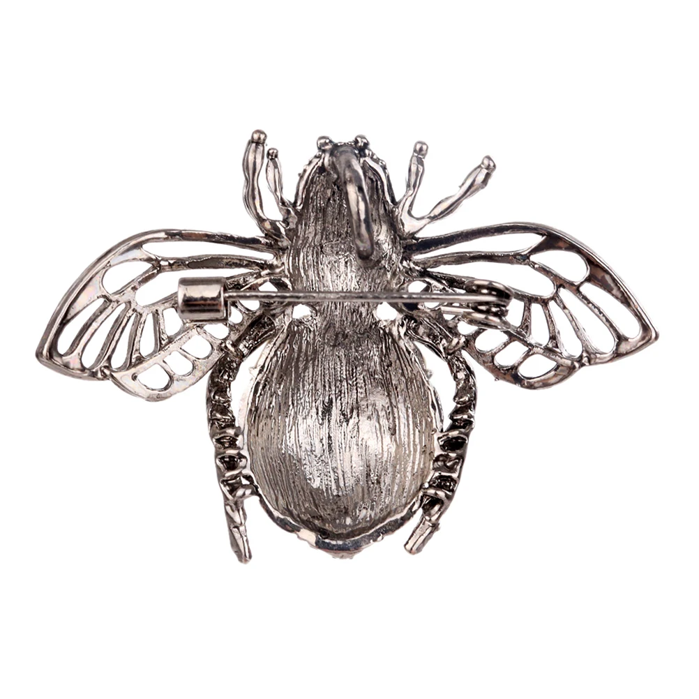 

Bee Brooch Alloy Rhinestone Clothes Pin Ornament for Dress Shirt Shawl Sweater Banquet Party Daily Wear Stylish Cartoon Shape