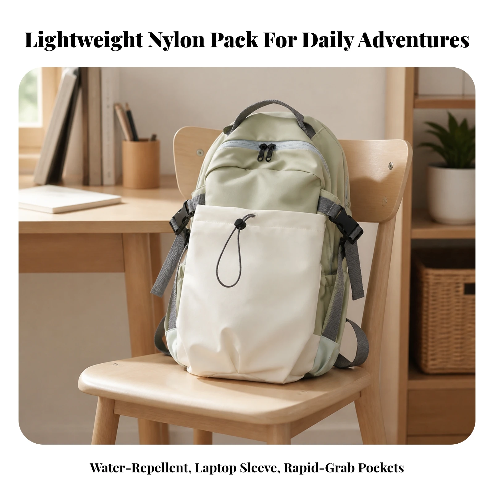 Backpack with Laptop Compartment Casual Backpack with Drawstring Pocket Daypack Comfortable Rucksack Lightweight for Commuters - view 5
