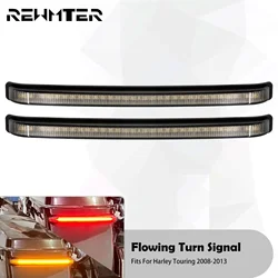 2xMotorcycle Saddlebag LED Flowing Brake Turn Signal Running Light Lamp For Harley Touring Road King Street Electra Glide 08-13