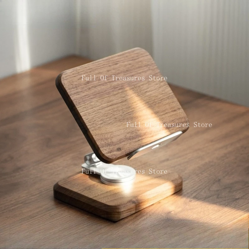 Rotatable laptop holder Wooden three-dimensional folding desktop heightening bracket Portable tablet dedicated heat dissipation