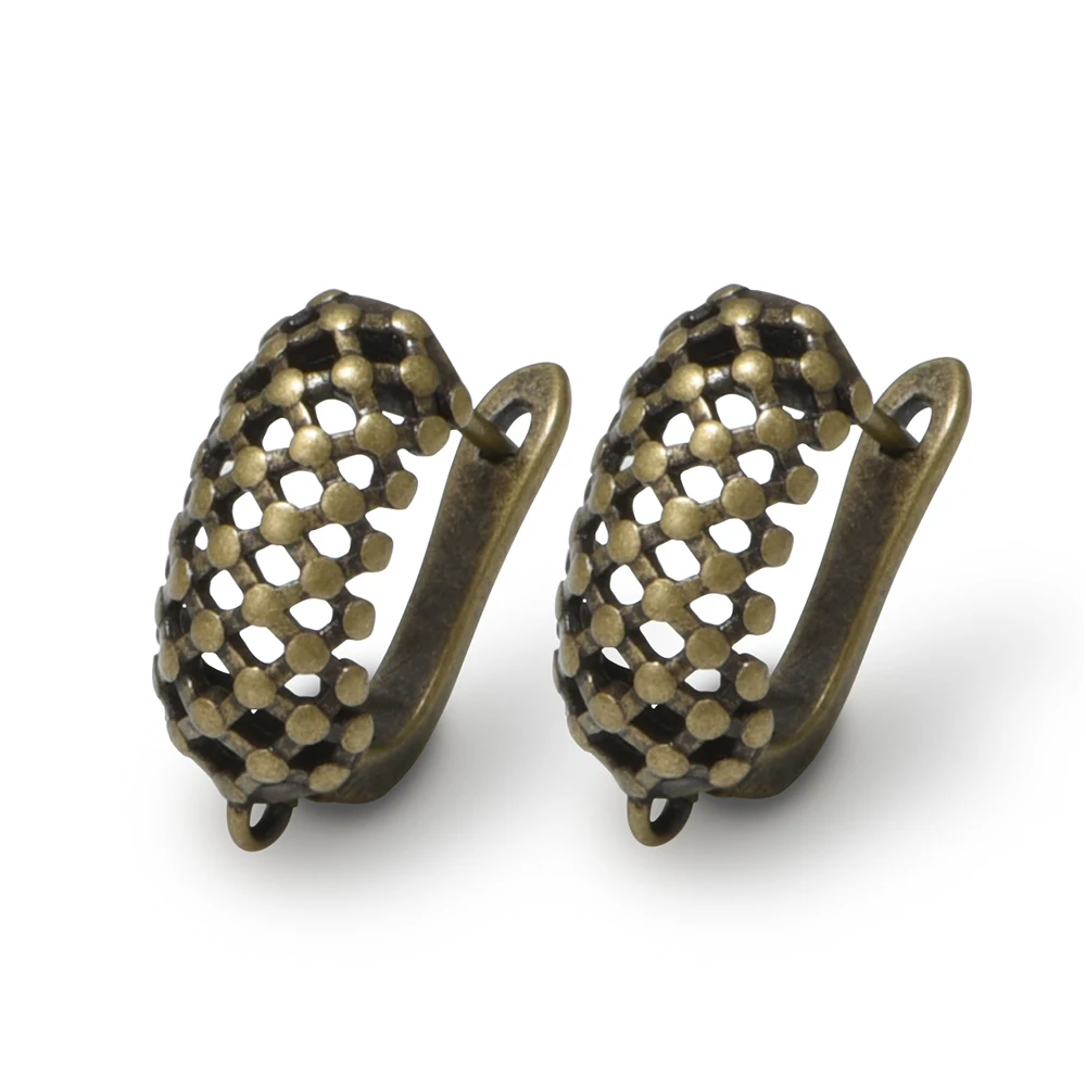 1 Pair New Earring Hooks Clasp Women Handmade DIY Jewelry Accessories  Brass Antique Bronze Smooth Earwire Fasteners image 6