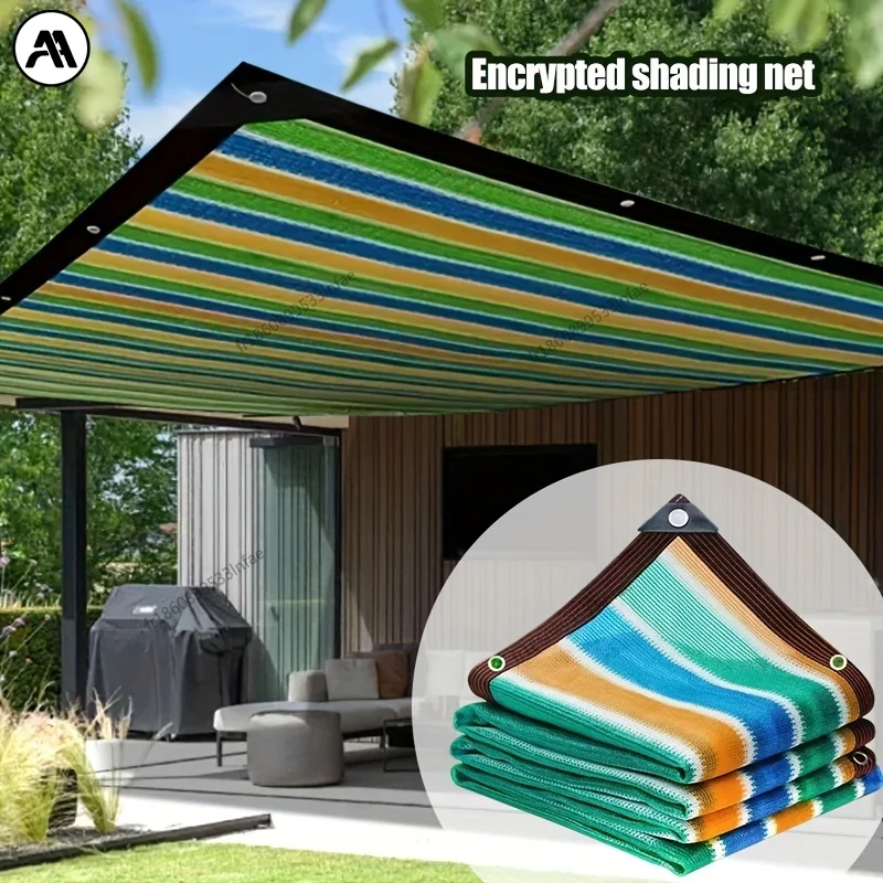 1 malla de sombreo de alta densidad y transpirable para patio/jardín/cochera, toldo refrescante con rayas, durabilidad para todo tipo de clima ﻿