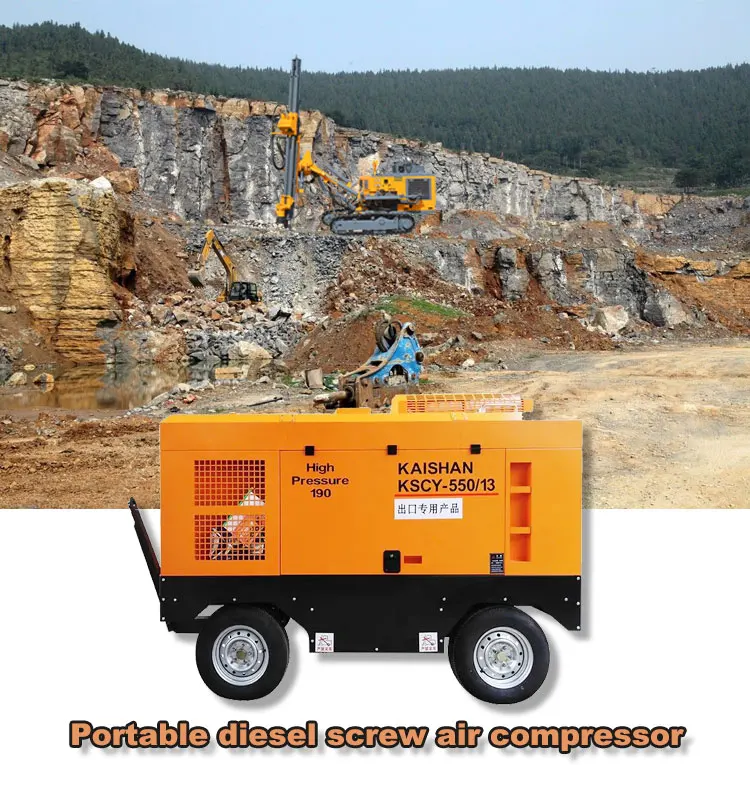 KSCY-550/13 High Pressure Power Mining Portable Screw Air Compressor