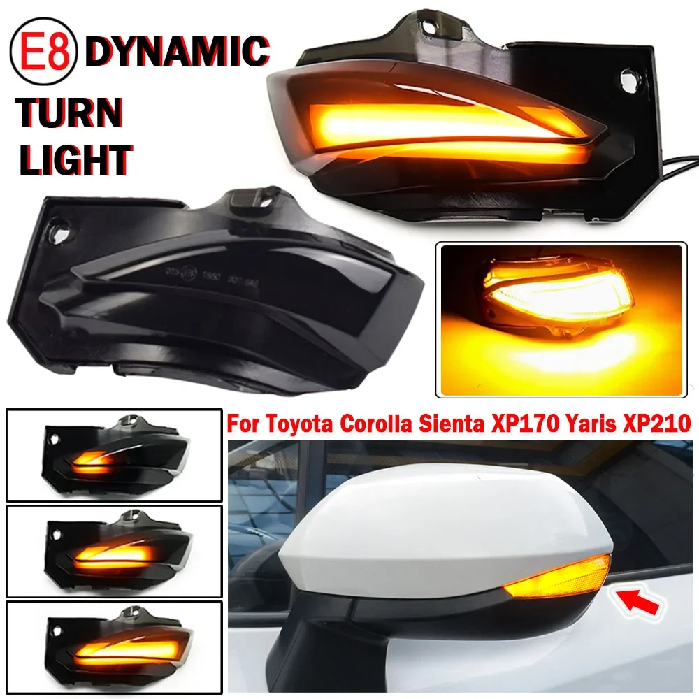 For Toyota Sienta XP170 2019 Yaris XP210 2020 Car LED Dynamic Turn Signal Indicator Sequential Side Mirror Light Lamp