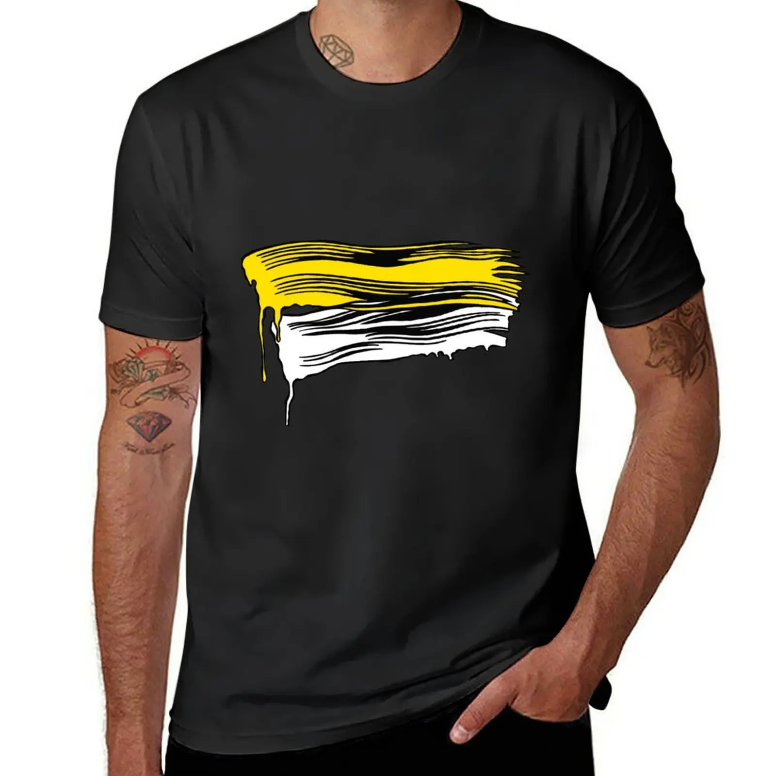 Lichtenstein Brush Strokes: Yellow T-Shirt vintage clothes blanks customizeds boys whites black t shirts for men