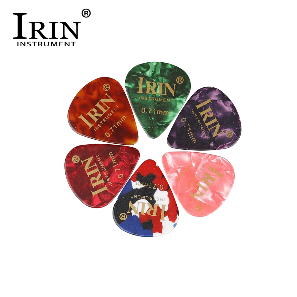 IRIN 100Pcs Guitar Picks Celluloid 0.71 mm Colorful Picks Plectrum Ukulele Electric Bass Guitar Parts & Accessories Random Color