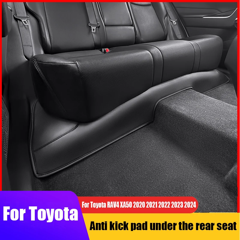 

For Toyota RAV4 XA50 2021 2022 2023 2024 Leather material anti kick pad under the rear seat of the car interior protective pad