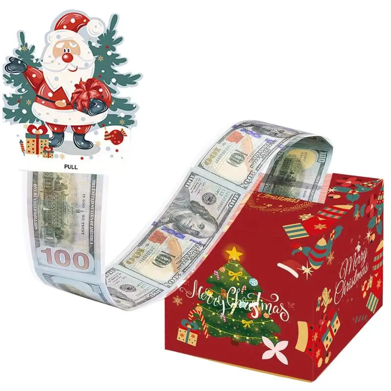 Noel Para Çekme Kutusu Tatil Para Kutusu Çocuklar Noel Para Dağıtıcı Çanta Seti Noel Para Kutuları Fatura Sahipleri Kart ile
