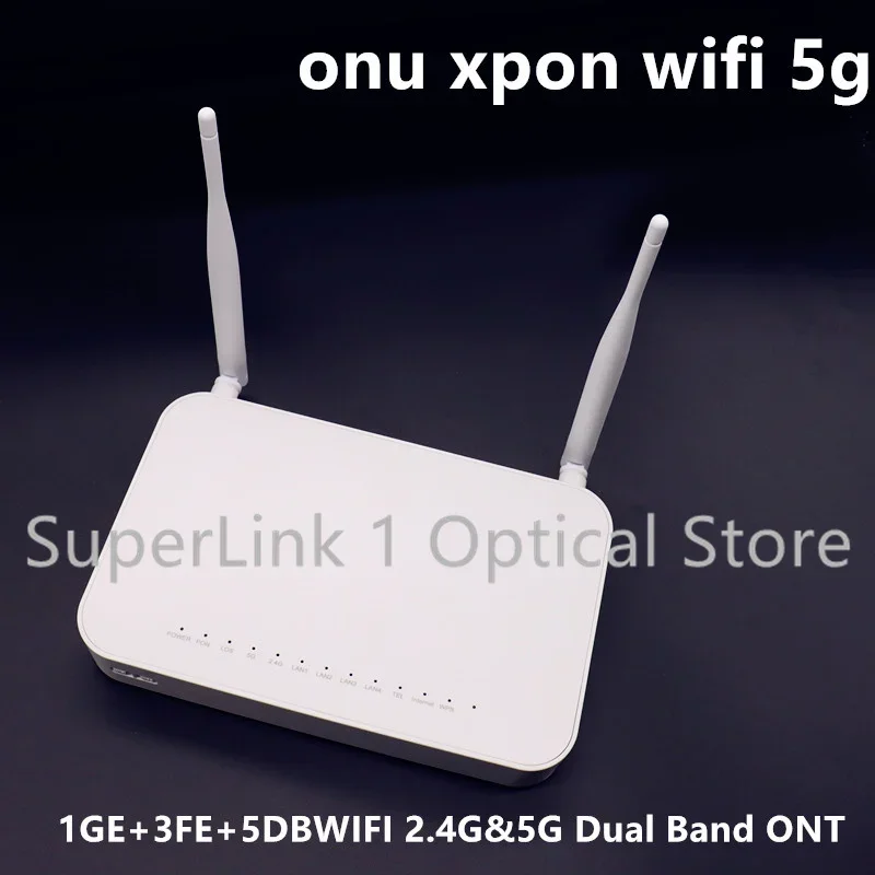 2/5 pcs New onu xpon com wifi 5g ONT 1GE+3FE+5DB WIFI 2.4G&5G Dual Band FTTH Optical fiber ONT version epon gpon XPon ONT