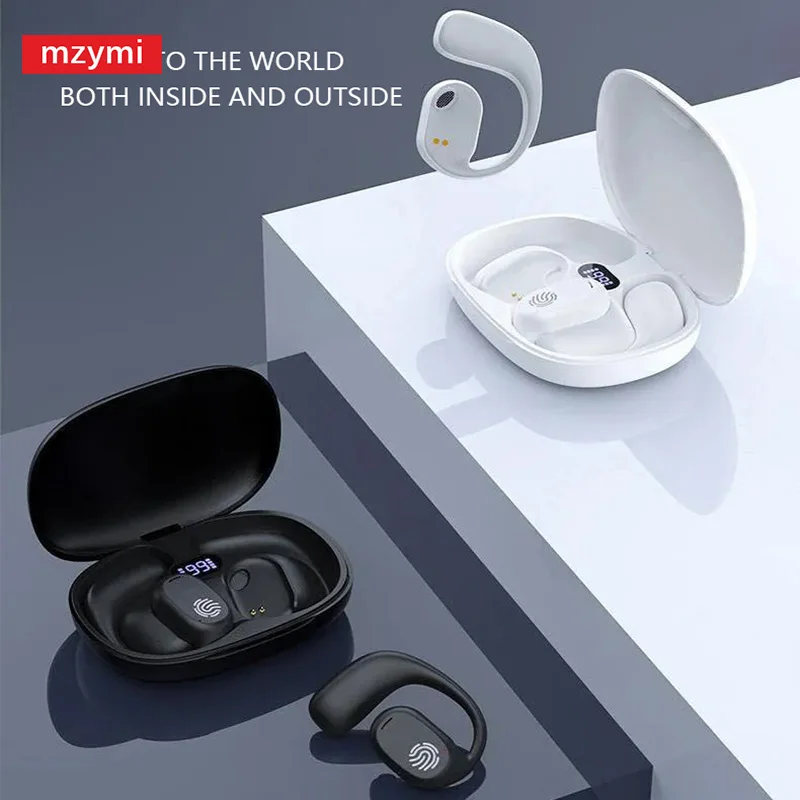 Mzymi-Bluetooth 5.3ワイヤレスヘッドセット,スポーツイヤホン,フック,TWS,xiaomi用