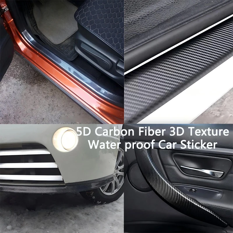 Car Sticker 5D Carbon Fiber 3D Texture Self Adhesive Protection Waterproof Sticker for Motorcycle Auto Tuning Accessories