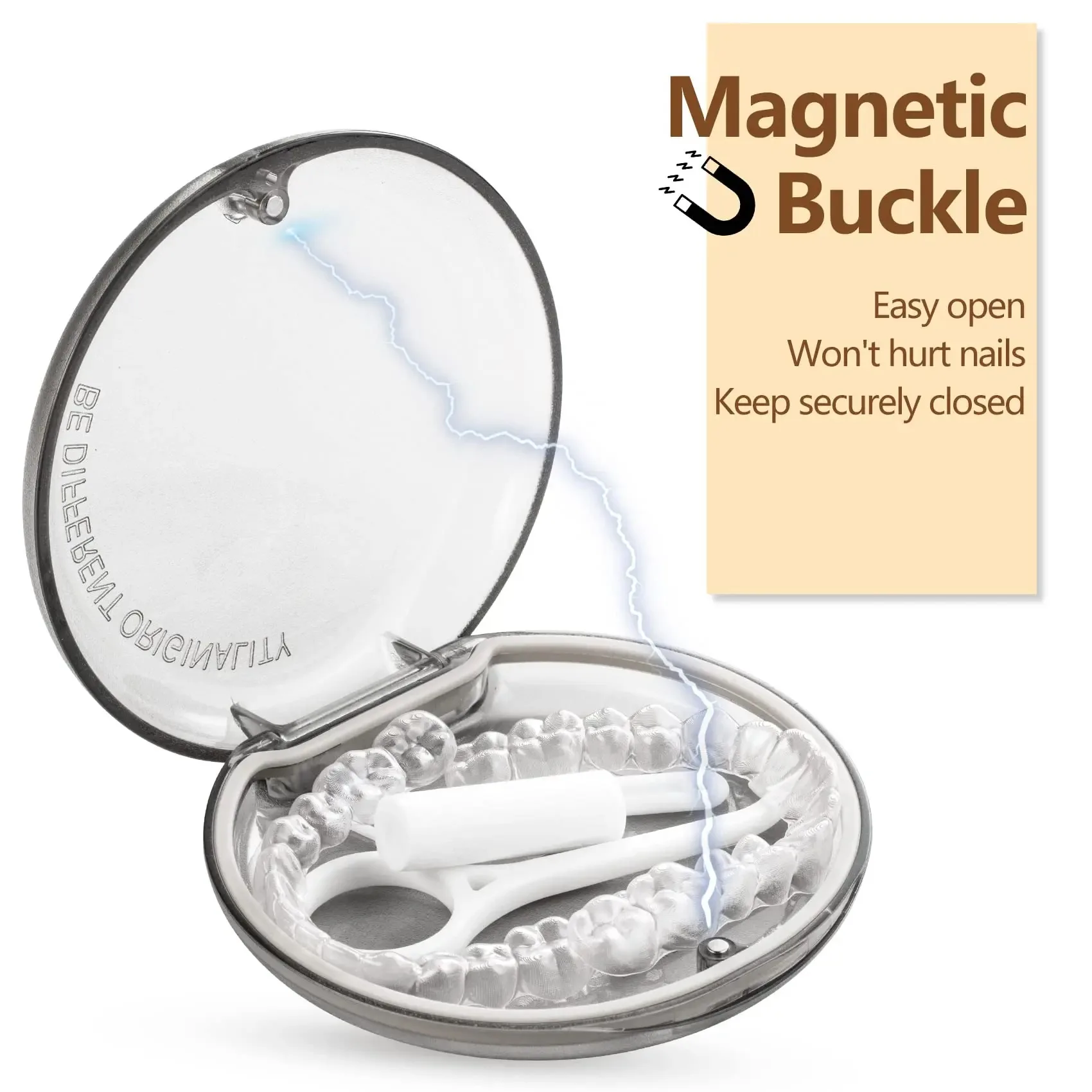 

Retainer Case Odorless with Removable Seal Ring Large Teeth Night Guard Case Slim Aligner Case Holder for Teenage Adult