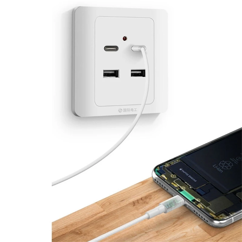 Ổ Cắm USB Đựng TypeC Tường USB Ổ Cắm Điện 15W 220V Chống Giả Mạo Ổ Cắm Cho Phòng Khách Văn Phòng