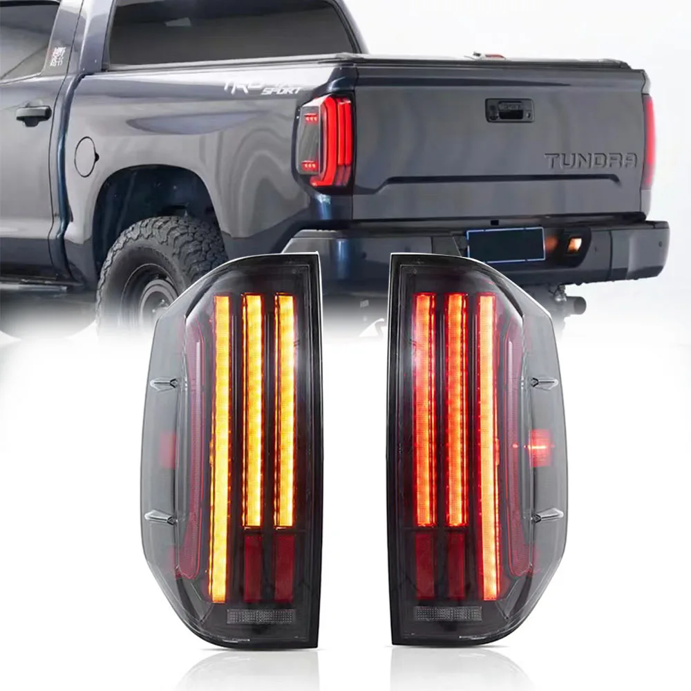 2pcs LED Tail Lights for Toyota Tundra 2014-2021 Rear Lamps Assembly with Sequential Turn Signal