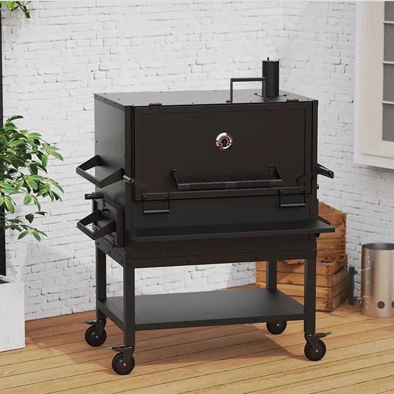 Square smoke grill, commercial grill smoke grill, charcoal grill