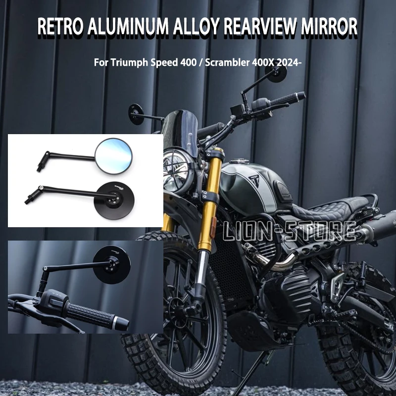 

Retro rearview mirror reflector FOR Triumph Speed 400 Scrambler 400X 2024 Motorcycle accessories Scrambler 400 X Speed400