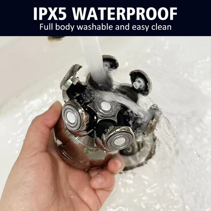 AGOUP ماكينة حلاقة كهربائية للرأس للرجال الأصلع 7D العائمة القاطع أداة تهذيب اللحية المقص مقاوم للماء الحلاقة USB شحن المتقلب