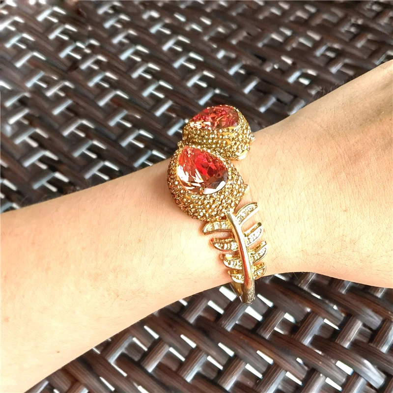 FFGems Big Bangle Created Zultanite Cuff Big Bracelet Gemstone Color Change Fine Jewelry for Women Wedding Party Free Shipping