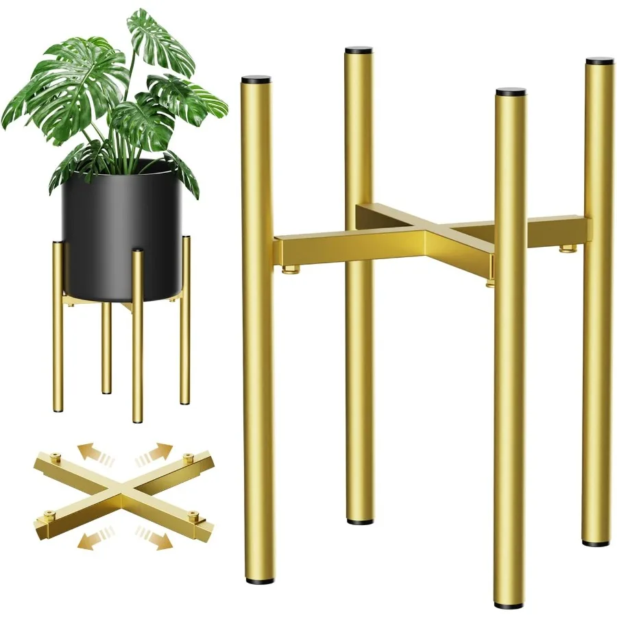 

Metal Plant Stands for Indoor Plants Adjustable for 8 9 10 11 12 inches Planter Mid Century Stable Stylish Corner Plant Stand f