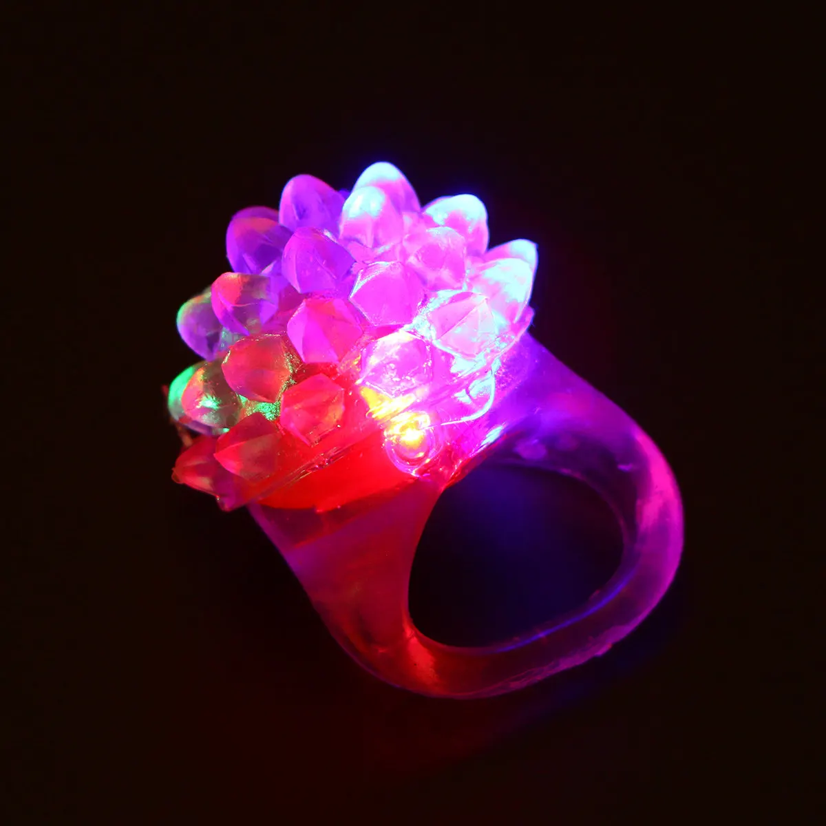 

4pcs Strawberry Soft Gel Led Glowing Rings For Kids Christmas Halloween Party Festival Gifts Rubber Luminous Jewelry