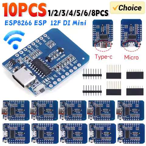 1-10PCS ESP8266 D1 Mini WIFI Development Board ESP-12F CH340G CH340 V2 Usb Wemos D1 Mini Nodemcu Lua Iot Board 3.3V Met Pins