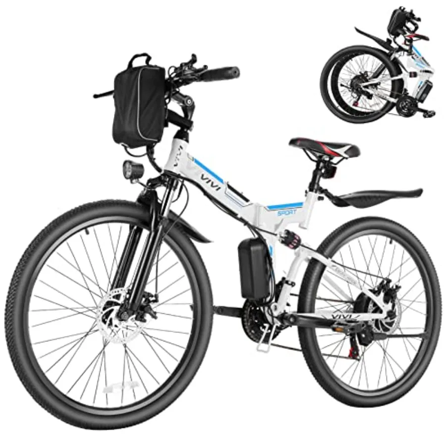 

Electric bike for urban commuting: aluminum frame matte black 1000W peak power 22MPH speed foldable design with dual shock abso