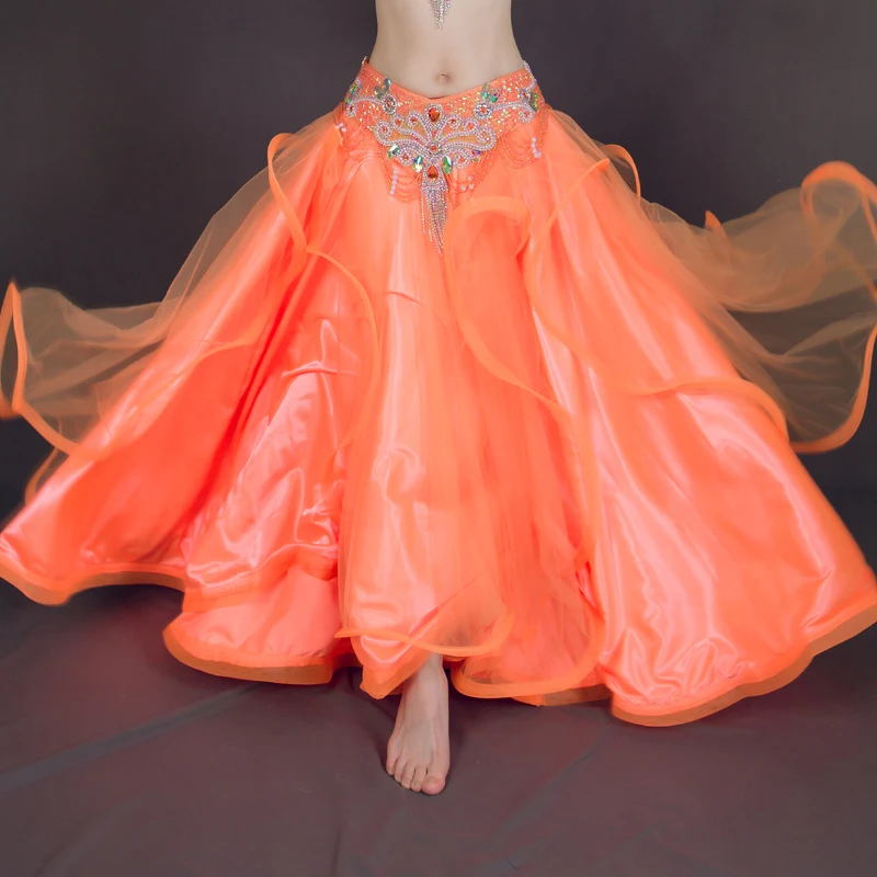 

Customized Eastern Dance Lower Skirt Competition Performance Costume Female Long Skirt Belly Dancewear Costumes Big Swing Skirts