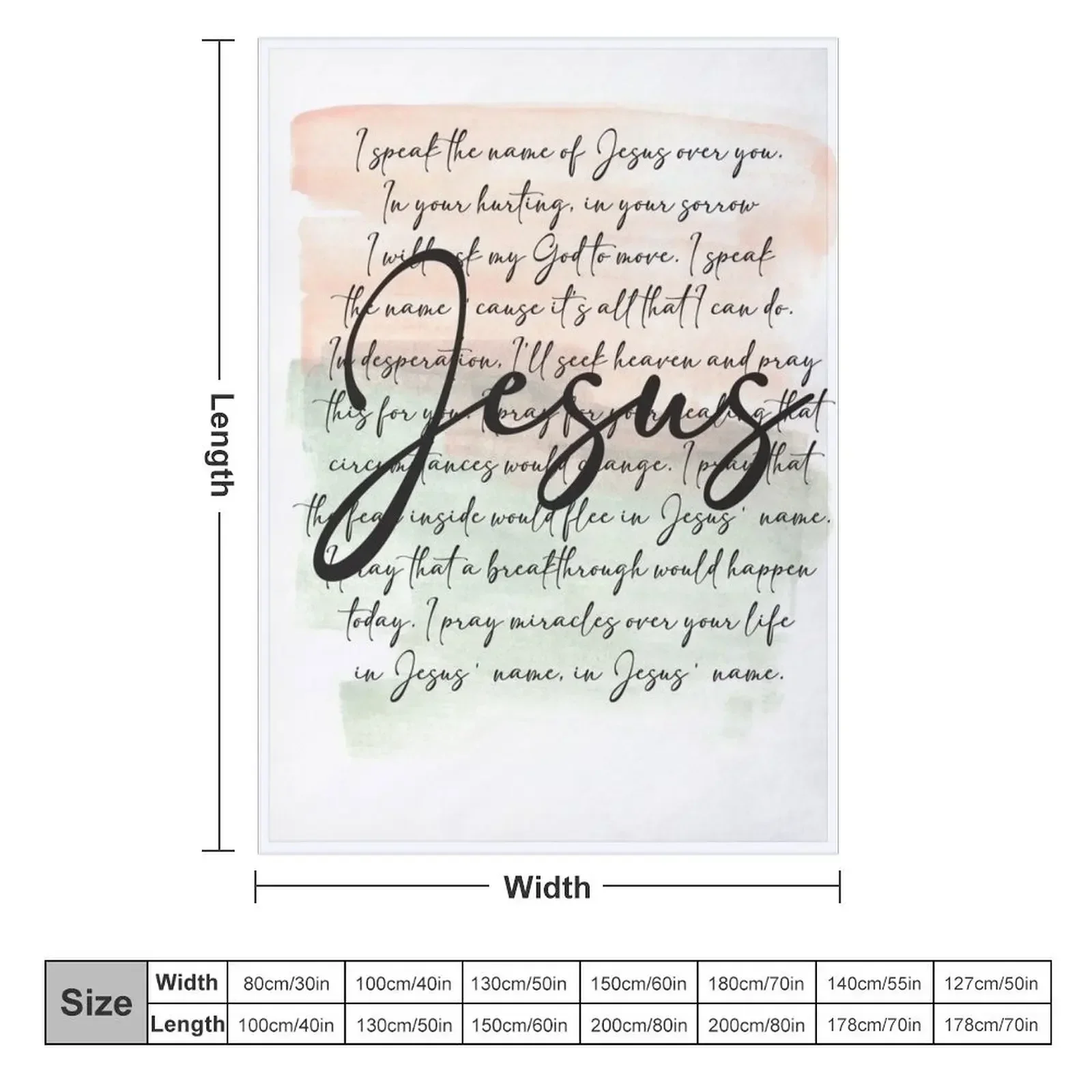 Speak the Name of Jesus Over You Prayer Throw Blanket couch cozy soft plush fuzzy picnic outdoor blanket