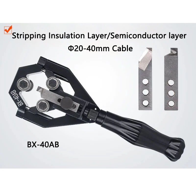 

BX-40AB Cable Stripper Φ20-40mm Cable Stripping Tools Multifunctional Insulation Layer/Semiconductor layer Wire Stripping Pliers