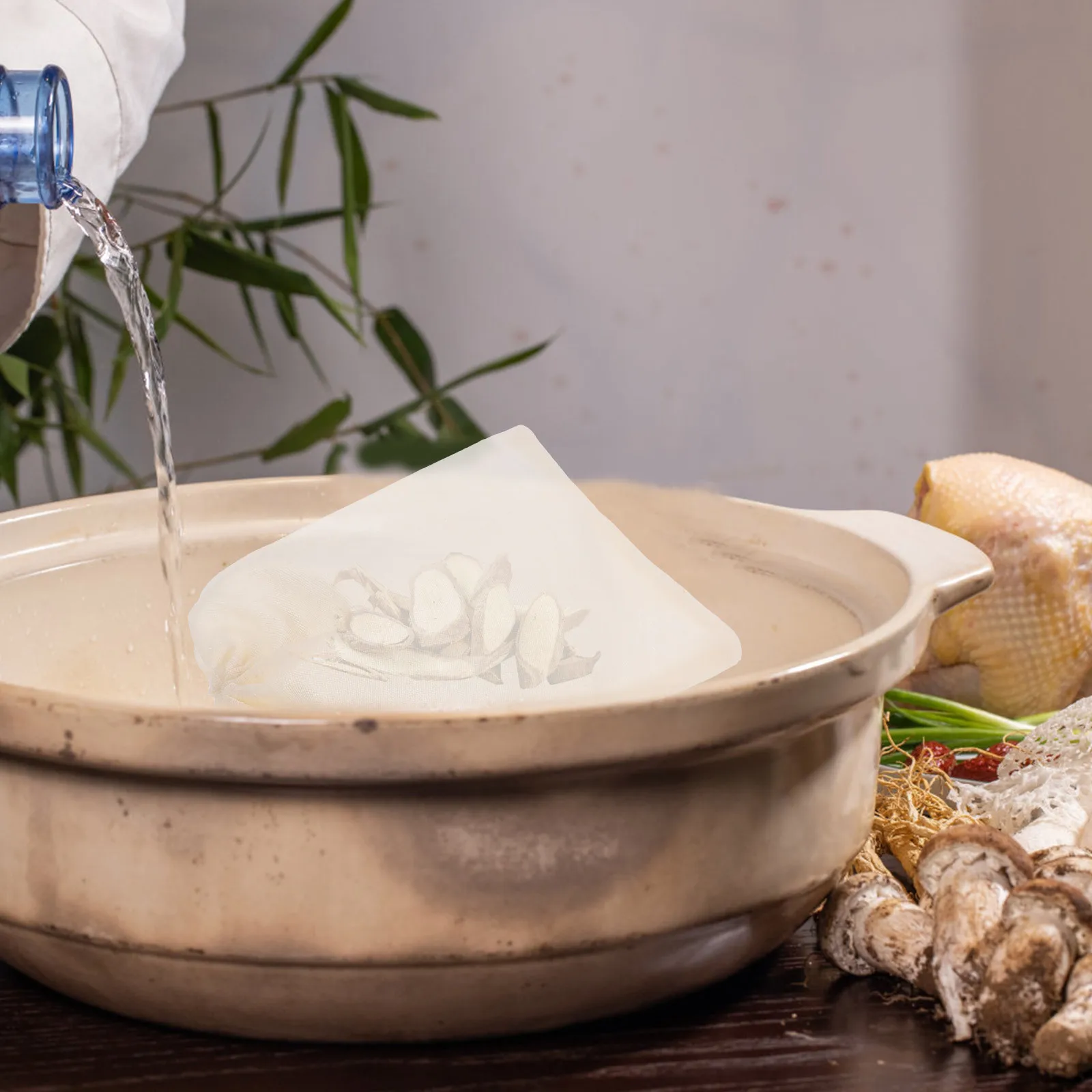 

50pcs Thick Cotton Drawstring Filter Bags For Soup Stewing Medicine Straining Pouches Stew Seasoning Mesh Bag Kitchen Utensil