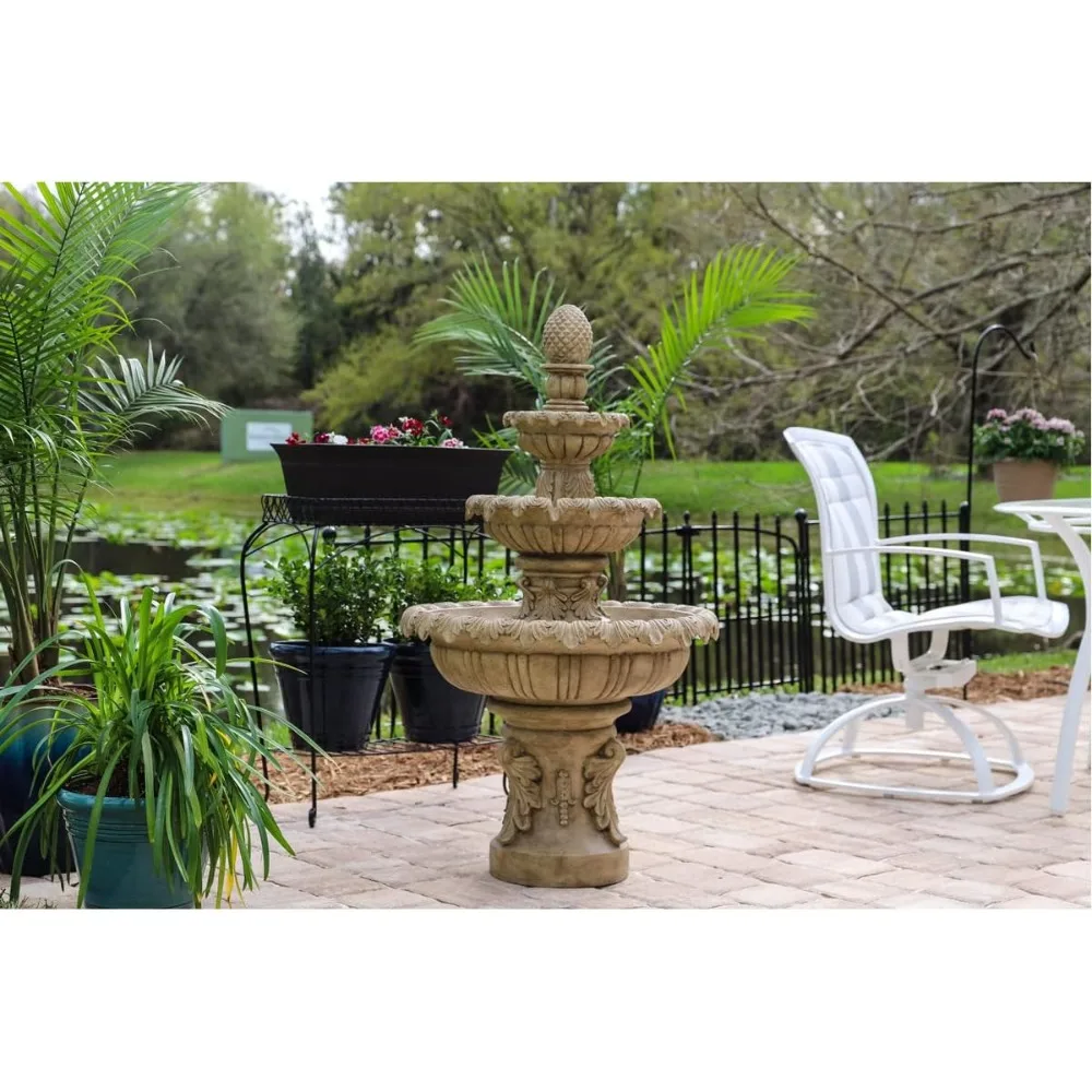 Ibiza Water Fountain, Outdoor Floor Fountain, Sandstone