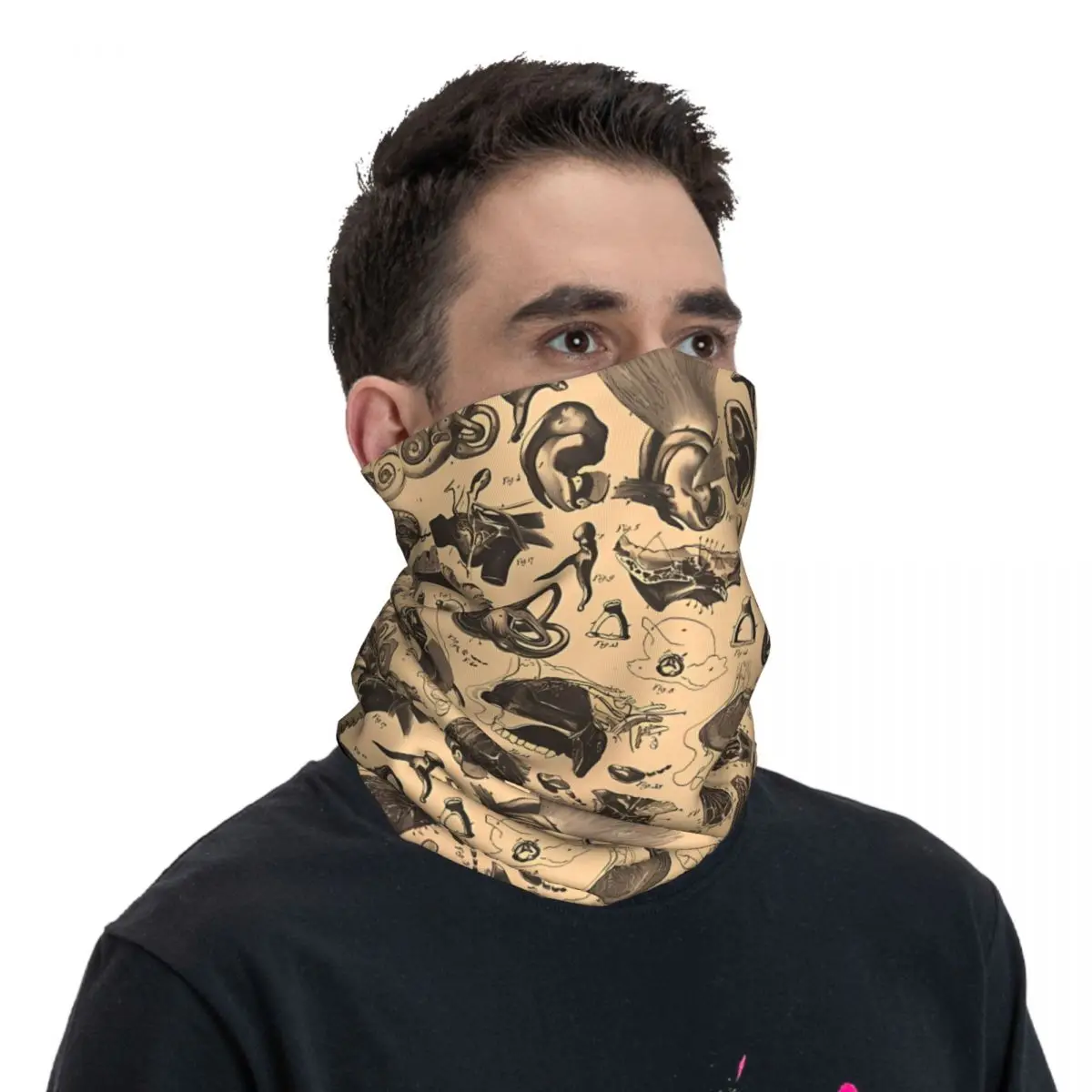 Human Visceral Heart Art Scarf Neckerchief Neck Face Mask Polyester