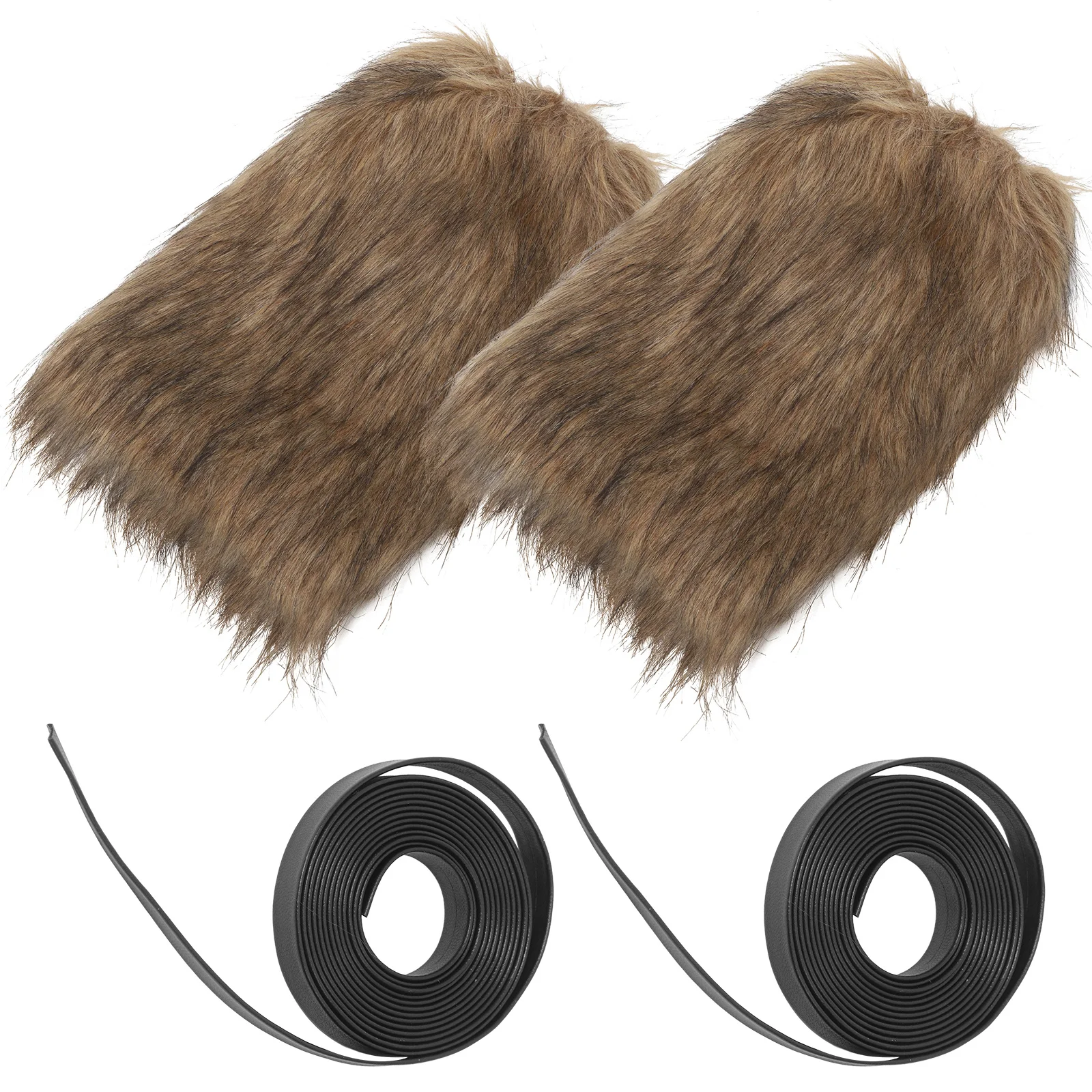 1Set Beinwickel mit Wikinger-Thema und elastischen Trägern, braun, warmes Kunstmaterial für Männer und Frauen, Cosplay, Halloween, mittelalterliches Festival