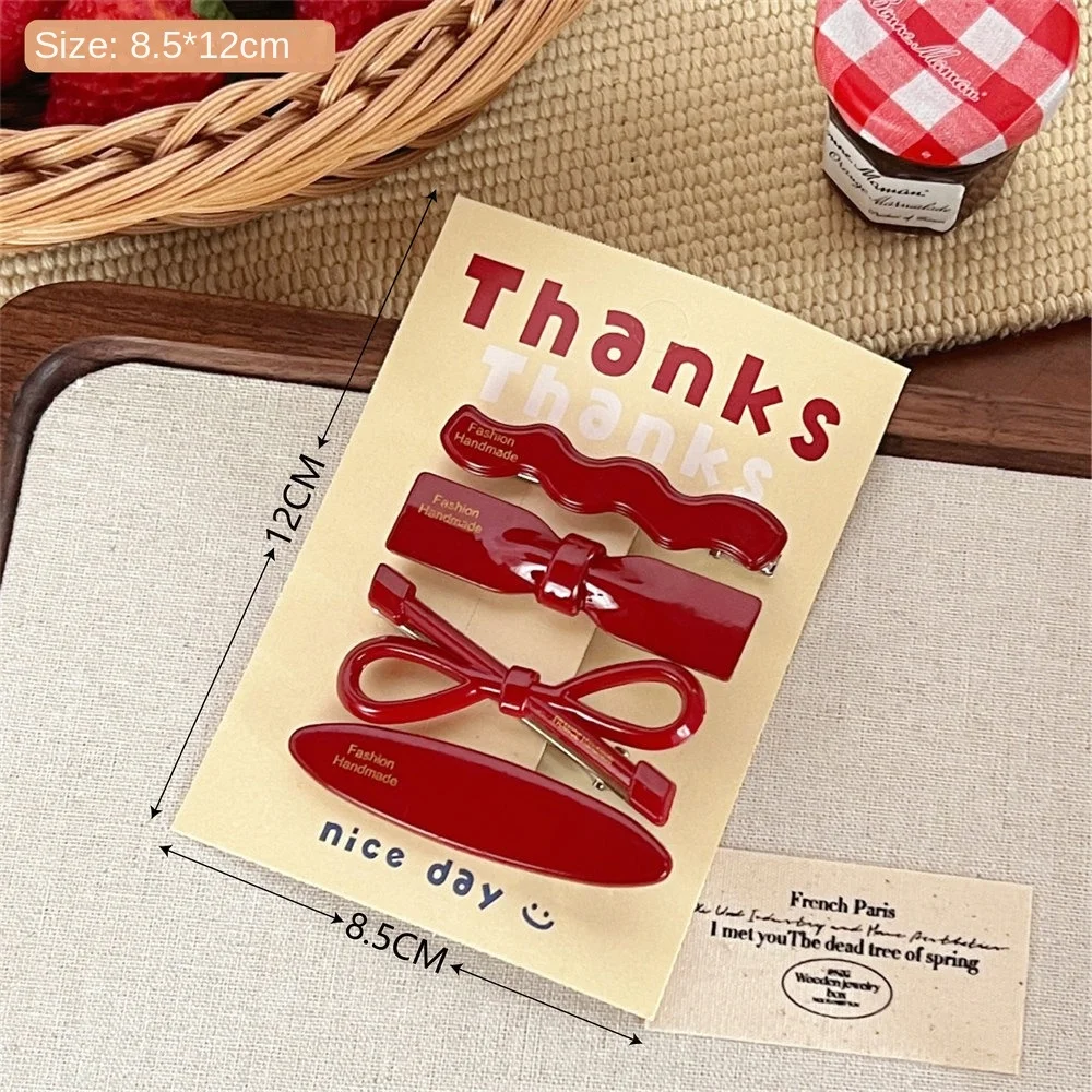 Nieuwe strik haarspeld rode ster gebroken haar clip eend gefactureerd clip cadeau