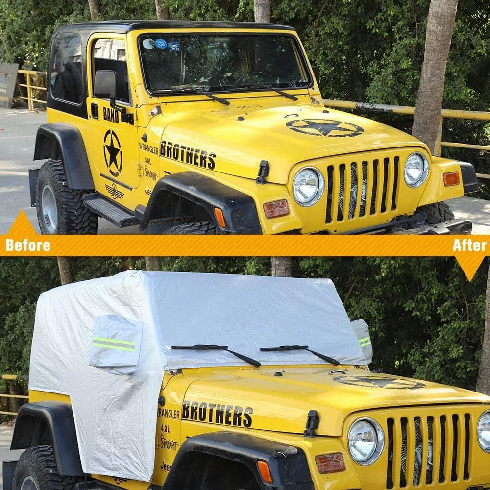 Capa Sunshield para Jeep Wrangler TJ 1997-2006, Capa De Chuva De Neve, Tampa Do Corpo Do Carro À Prova De Intempéries, Protetor UV Dustproof