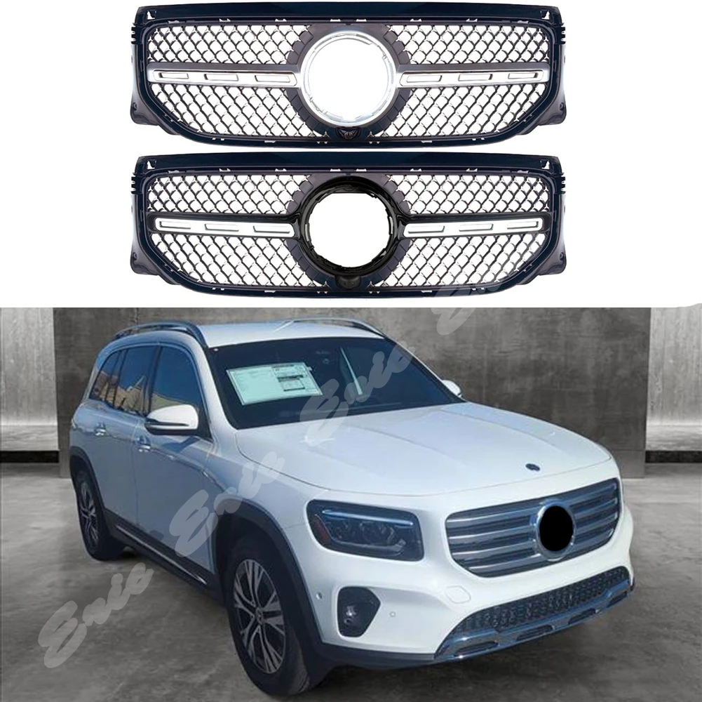 Front Bumper Grill Bar Vent Upper Radiator Cover For Mercedes-Benz X247 GLB200 GLB220 2024+ Diamond