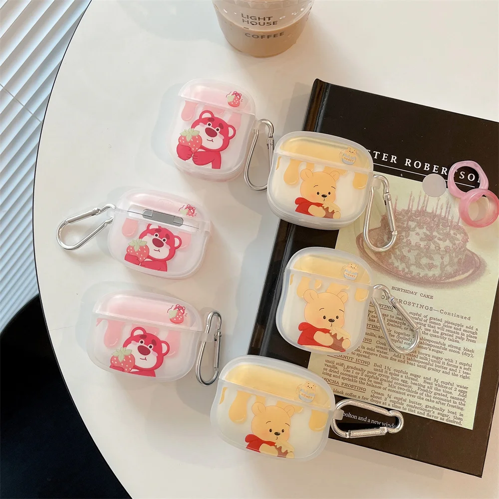 Earphone Case for AirPods Pro Cute Cartoon Anime Pooh Bear Lotso Headphone Case for AirPods 1 2 3 Pro 2rd Headset Protect Cover image 5