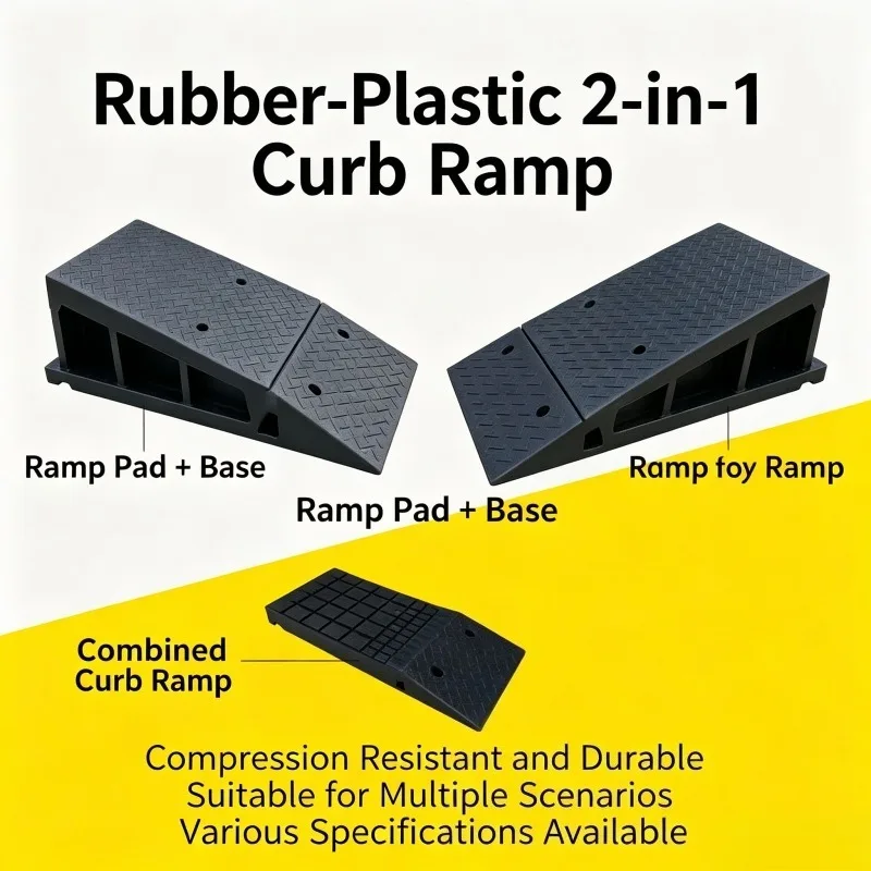 Rubber Multifunctional Curb Ramp Slope Pad Step Threshold Transition Cushion For Driveway Household Doorway Vehicle